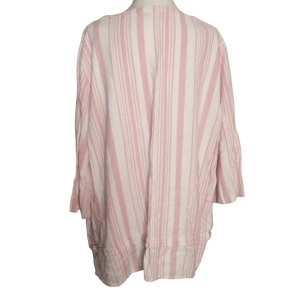 Cotton Traders Pink White Stripe Oversized Linen Blend Tunic Top Size‎ 20 - Picture 5 of 8